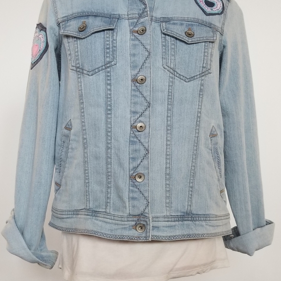 Love, heart light blue denim jacket - Picture 7 of 8